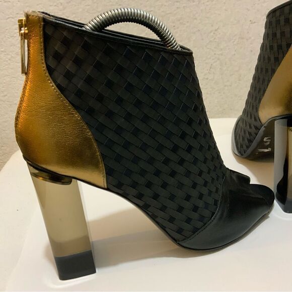 VIONNET paris ankle boots open toe braided colorful size 10 - Picture 8 of 15